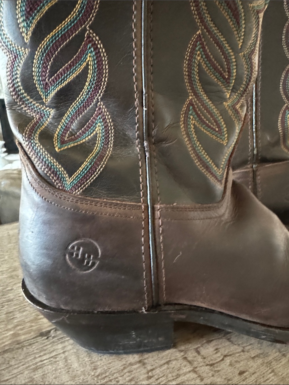 Double H 5211 Brown Western flame Cowboy Boots Womens 10M Coastal Cowgirl Rodeo - Picture 8 of 11